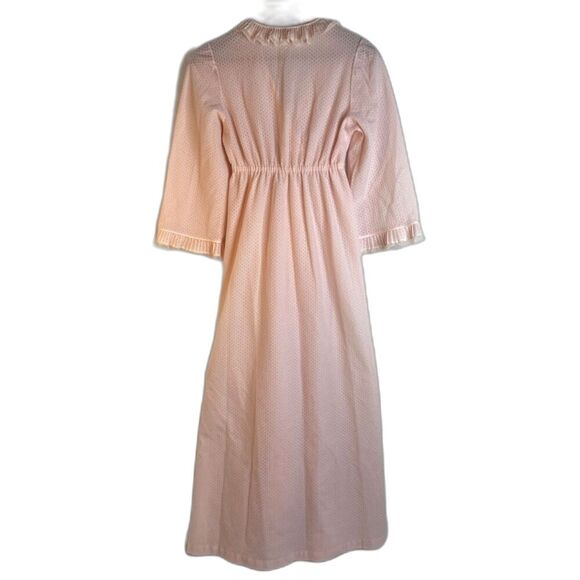Vintage Blush Pink Barbie Core Nightgown Ruffled Neck USA Made Cottage Core SP - Picture 2 of 10